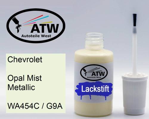 Chevrolet, Opal Mist Metallic, WA454C / G9A: 20ml Lackstift, von ATW Autoteile West.